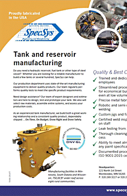 Tank & Reservior Manufacturing Flyer